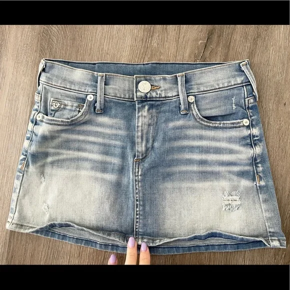 True Religion Women's Alexia Denim Mini Skirt in Eastern Canal Size 23 - Picture 4 of 10